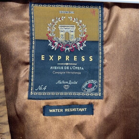 Vintage Express Women's Jacket Bronze Zip Up Hooded Coat size Medium oversized - Picture 5 of 8